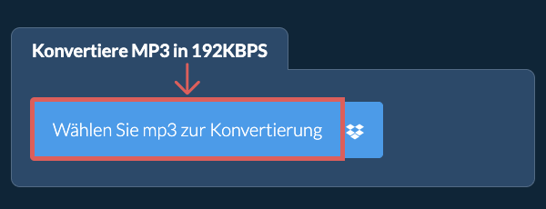 Konvertiere mp3 in 192kbps