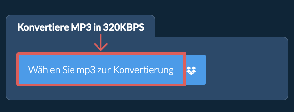 Konvertiere mp3 in 320kbps