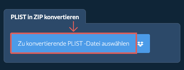 PLIST in ZIP konvertieren