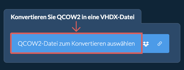 Konvertieren Sie QCOW2 in eine VHDX-Datei