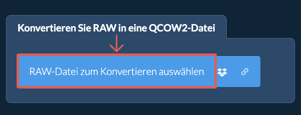 Konvertieren Sie RAW in eine QCOW2-Datei