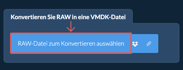 Konvertieren Sie RAW in eine VMDK-Datei