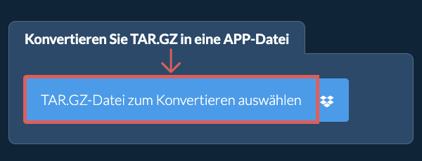 Konvertieren Sie TAR.GZ in eine APP-Datei