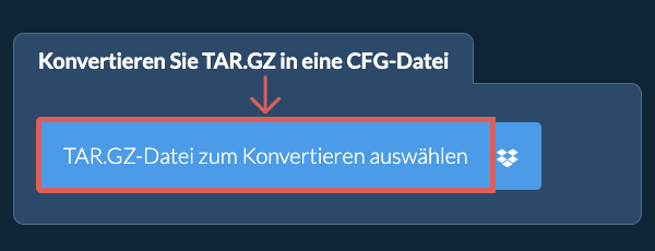 Konvertieren Sie TAR.GZ in eine CFG-Datei