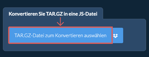 Konvertieren Sie TAR.GZ in eine JS-Datei