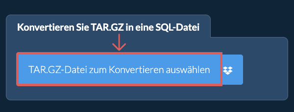 Konvertieren Sie TAR.GZ in eine SQL-Datei