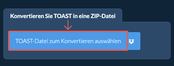 Konvertieren Sie TOAST in eine ZIP-Datei