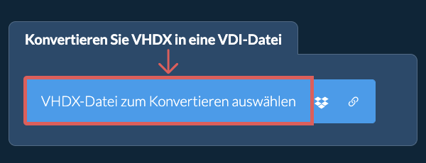 Konvertieren Sie VHDX in eine VDI-Datei