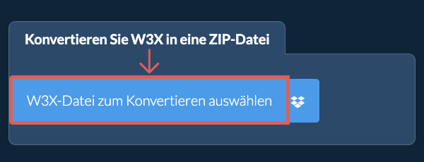 Konvertieren Sie W3X in eine ZIP-Datei