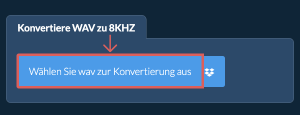 Wählen Sie wav zur Konvertierung aus