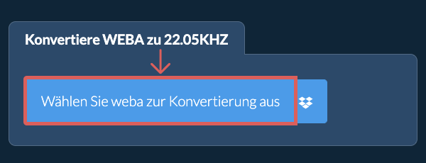 Wählen Sie weba zur Konvertierung aus
