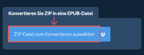 Konvertieren Sie ZIP in eine EPUB-Datei