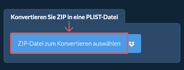 Konvertieren Sie ZIP in eine PLIST-Datei
