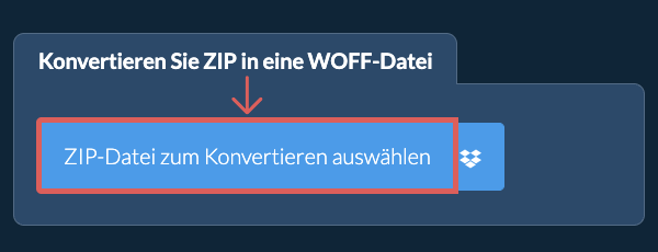 Konvertieren Sie ZIP in eine WOFF-Datei