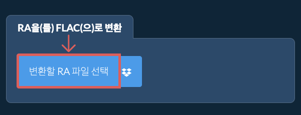 RA을(를) FLAC(으)로 변환