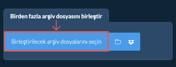 Birden fazla arşiv dosyasını birleştir