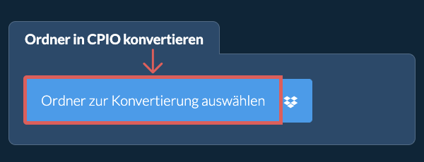 Ordner in CPIO konvertieren