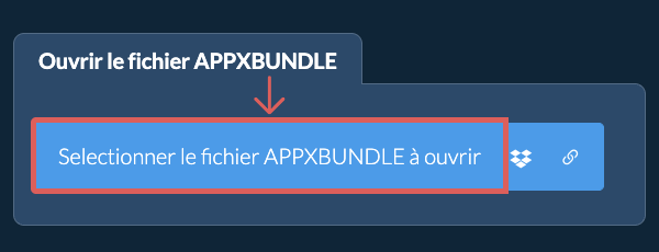 Ouvrir le fichier APPXBUNDLE