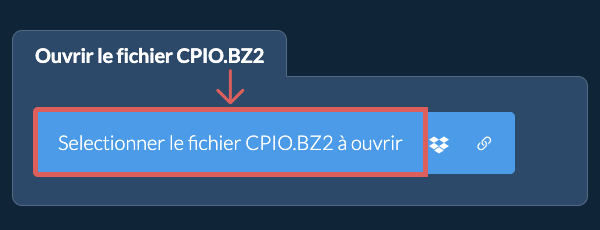 Ouvrir le fichier CPIO.BZ2