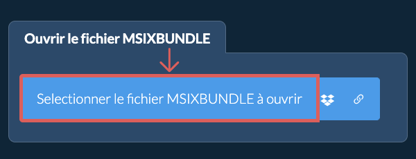 Ouvrir le fichier MSIXBUNDLE