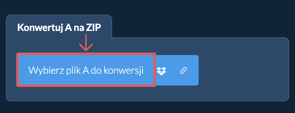 Konwertuj A na ZIP