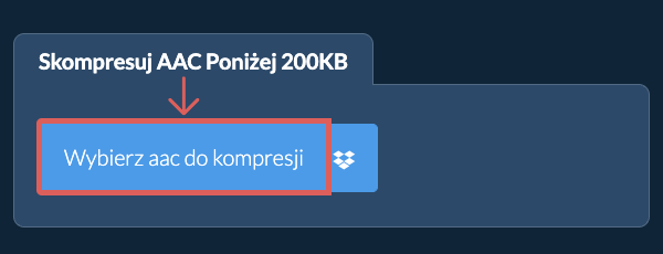 Skompresuj aac Poniżej 200KB