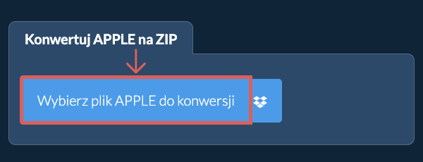 Konwertuj APPLE na ZIP