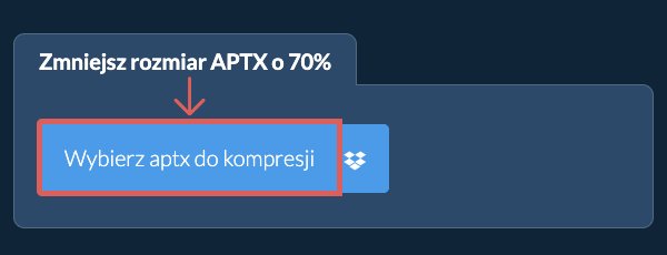Zmniejsz rozmiar aptx o 70%