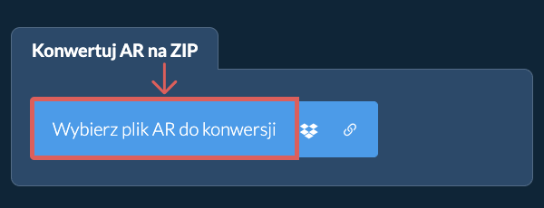 Konwertuj AR na ZIP