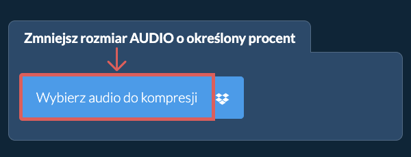 Zmniejsz rozmiar audio o określony procent
