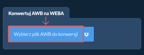 Konwertuj AWB na WEBA