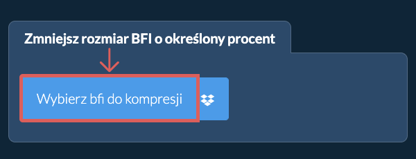 Zmniejsz rozmiar bfi o określony procent