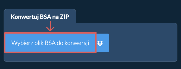 Konwertuj BSA na ZIP