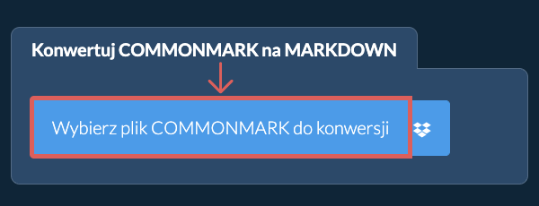 Konwertuj COMMONMARK na MARKDOWN