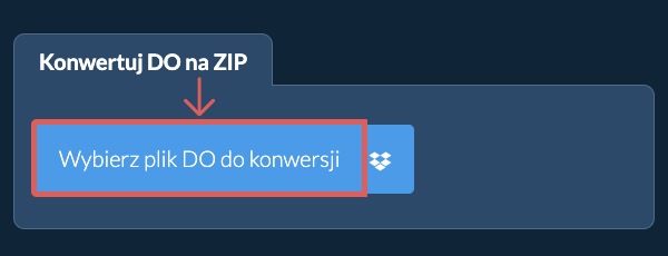 Konwertuj DO na ZIP