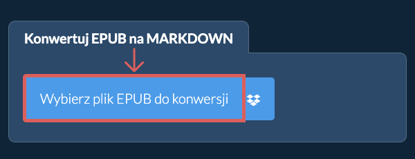 Konwertuj EPUB na MARKDOWN