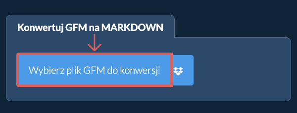 Konwertuj GFM na MARKDOWN