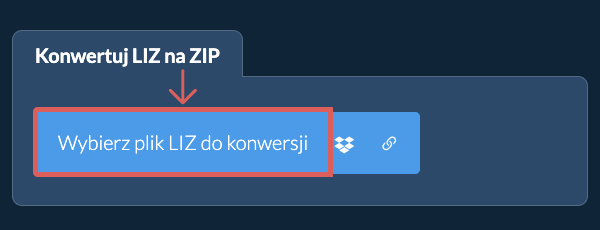 Konwertuj LIZ na ZIP