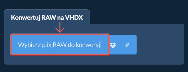 Konwertuj RAW na VHDX