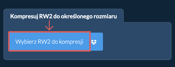Kompresuj RW2 do określonego rozmiarukb online