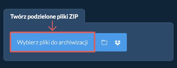 Twórz podzielone pliki ZIP