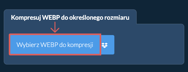 Kompresuj WEBP do określonego rozmiarukb online