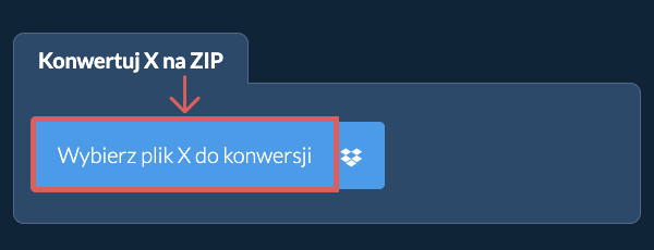 Konwertuj X na ZIP