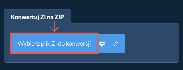 Konwertuj ZI na ZIP