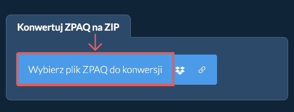 Konwertuj ZPAQ na ZIP