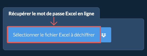 Récupérer le mot de passe Excel en ligne