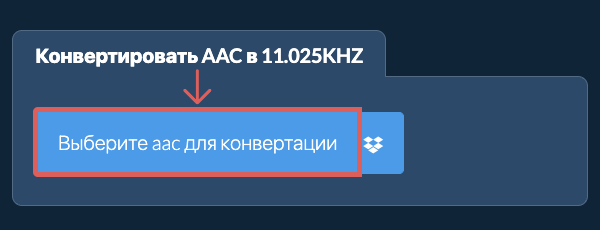 Выберите aac для конвертации