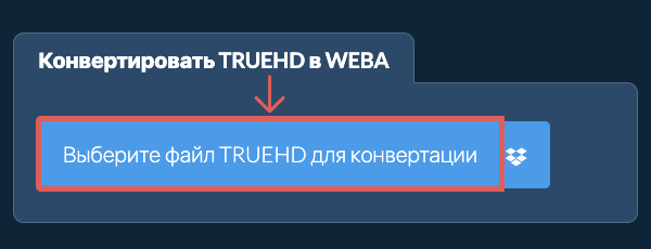 Конвертировать TRUEHD в WEBA