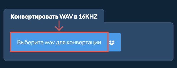 Выберите wav для конвертации