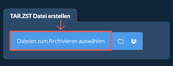 1. TAR.ZST Datei erstellen